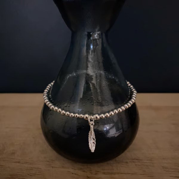 Sterling Silver Feather Bracelet (397)
