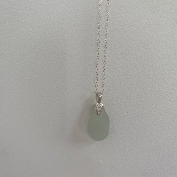 Green sea glass necklace