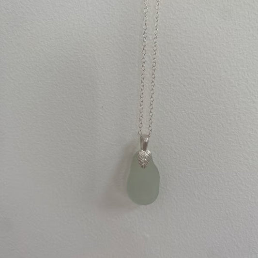 Green sea glass necklace