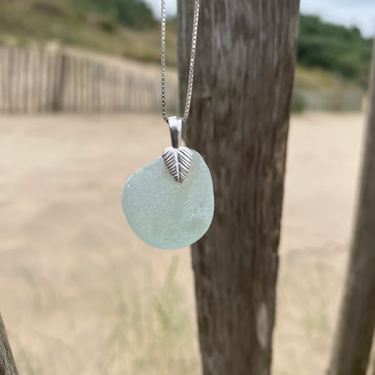 Sea Glass and Silver Necklace (690)