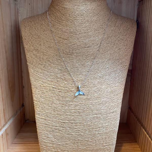 Silver Whale Tail Necklace (659)